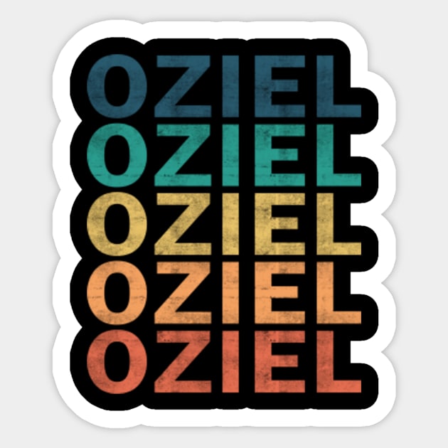 Oziel Name T Shirt - Oziel Vintage Retro Name Gift Item Tee Sticker by henrietacharthadfield